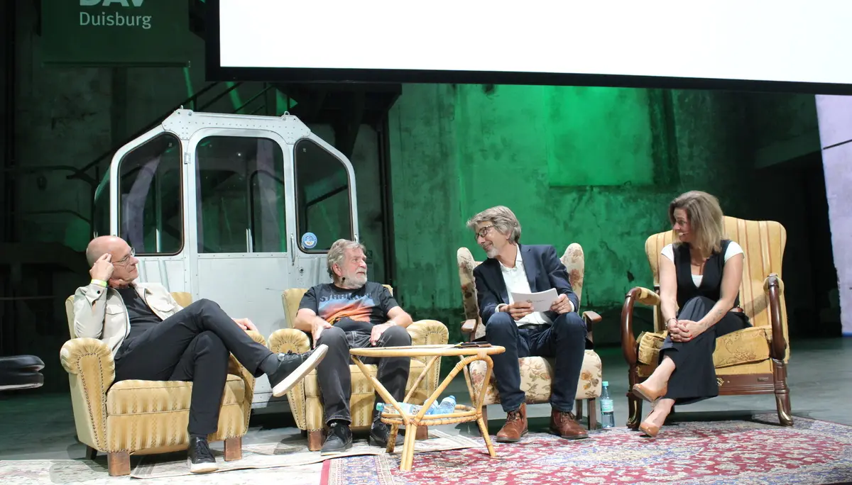 125 Jahrfeier: Talkrunde mit Frank Jebavy Geschäftsbereichsleitung des Landschaftspark, Horst Neuendorf, Ernst Vogel und Janine Brewko | © Oberbürgermeister Sören Link